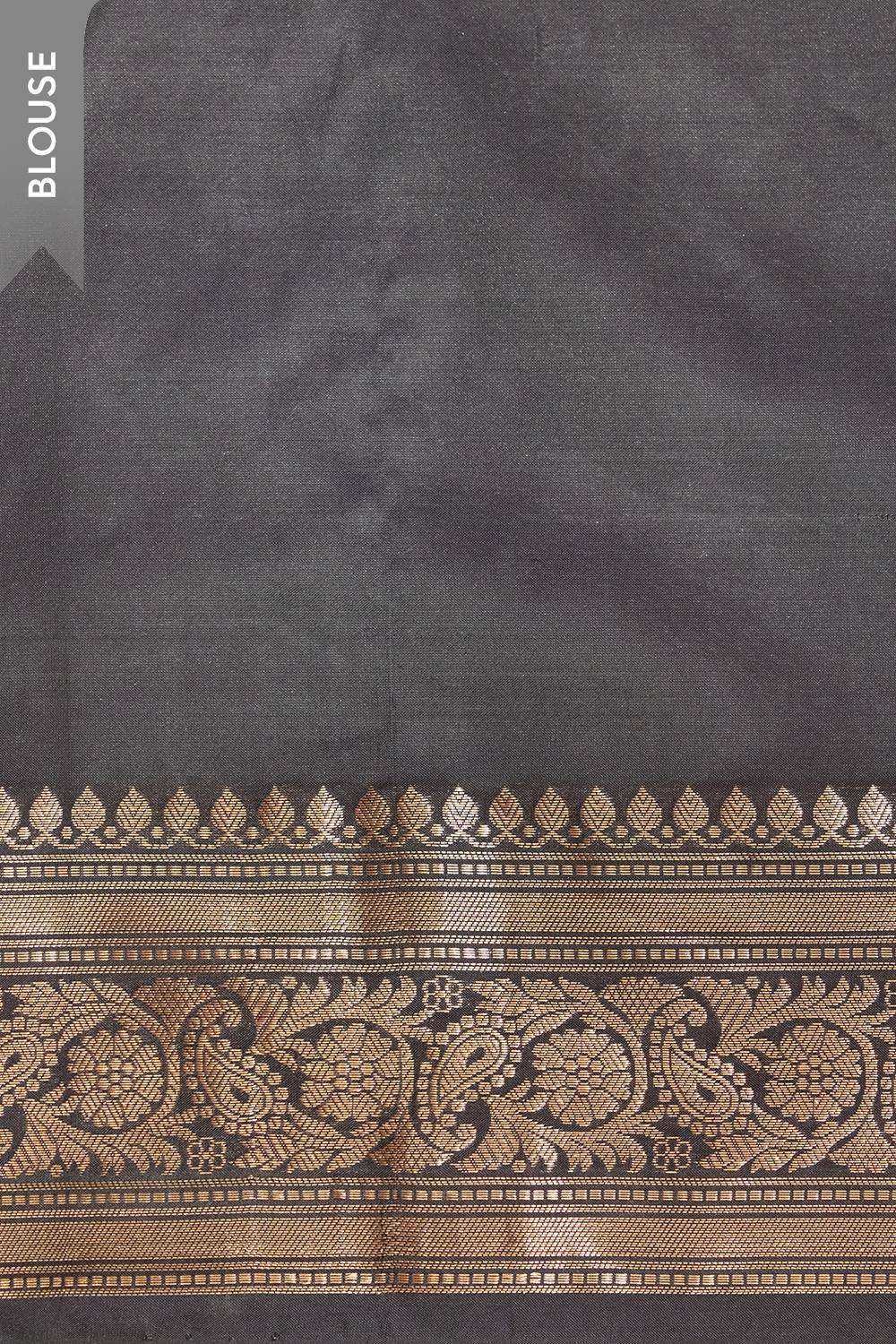 Dark Red Silk Viscose Cutwork Banaras Inspired Design Saree image number null