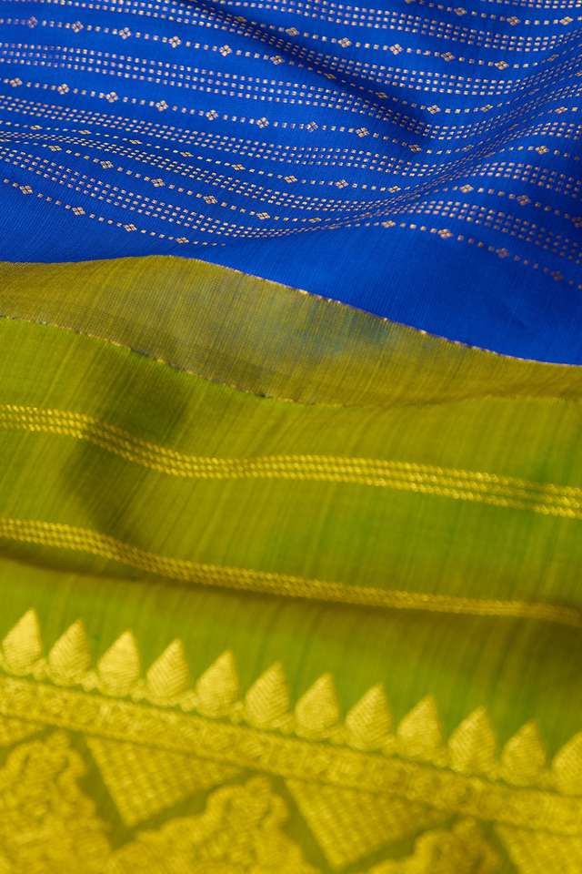 Blue Pure Silk Woven Kanjivaram Saree thumbnail image number null