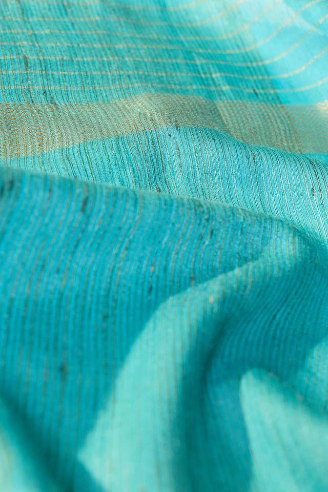 Light Blue Bhagalpur Woven Pure Silk Saree thumbnail image number null