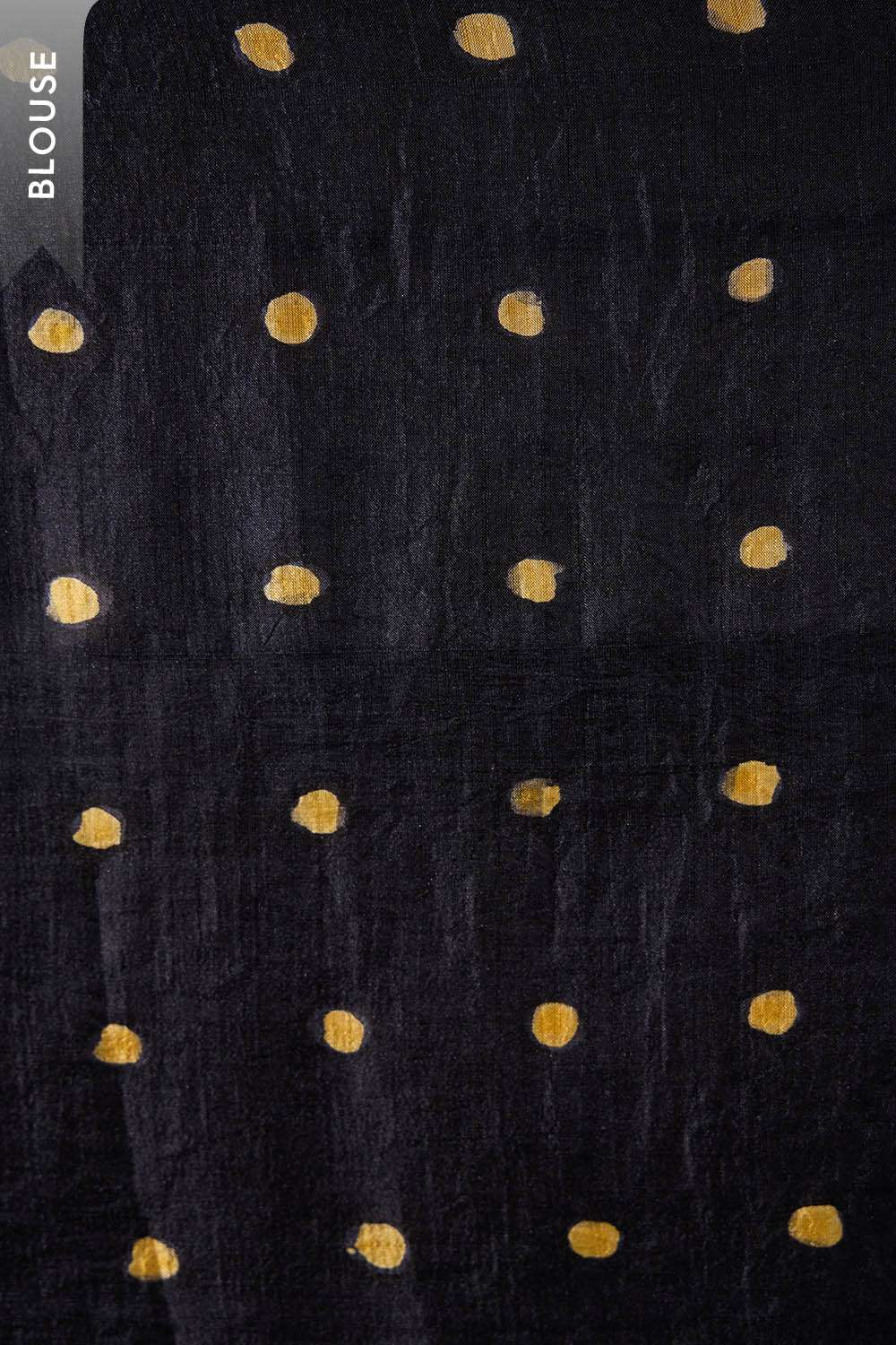 Black Bengal Silk Hand Painted Saree image number null