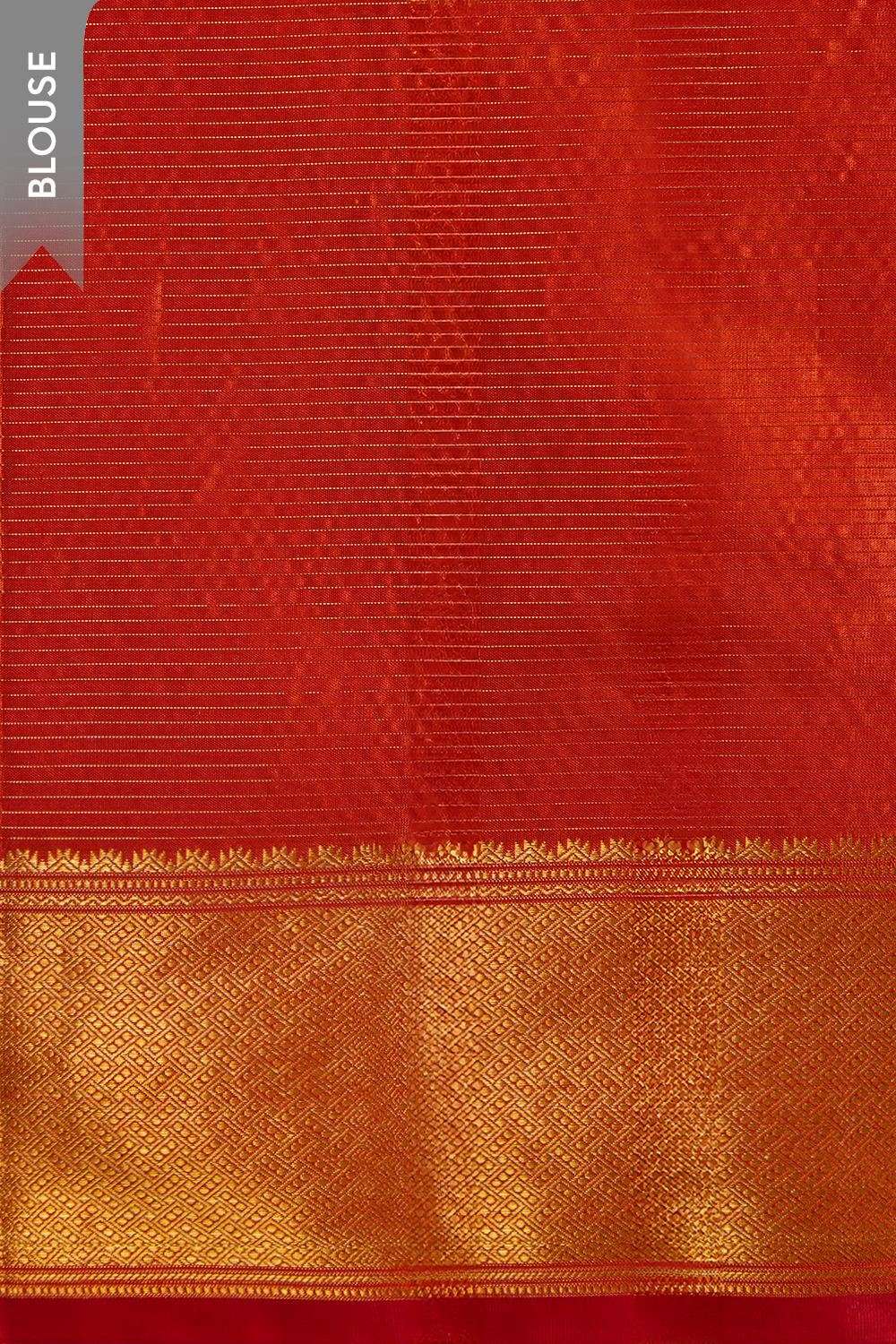 Dark Orange Pure Silk Woven Kanjivaram Saree image number null