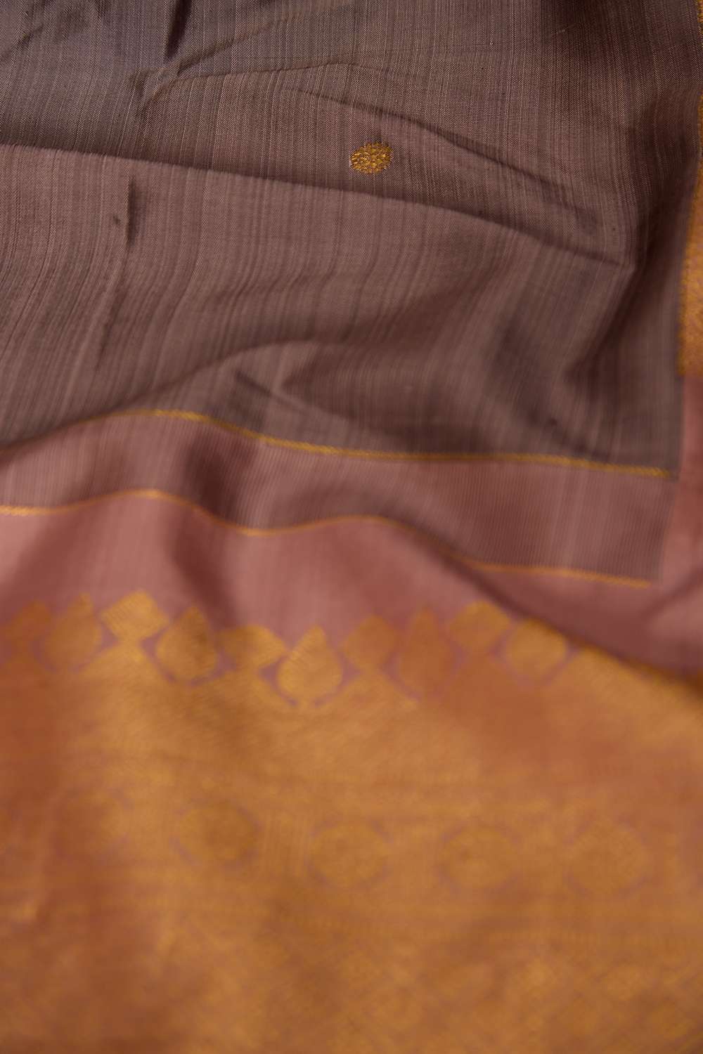 Brown Pure Silk Woven Kanjivaram Saree image number null