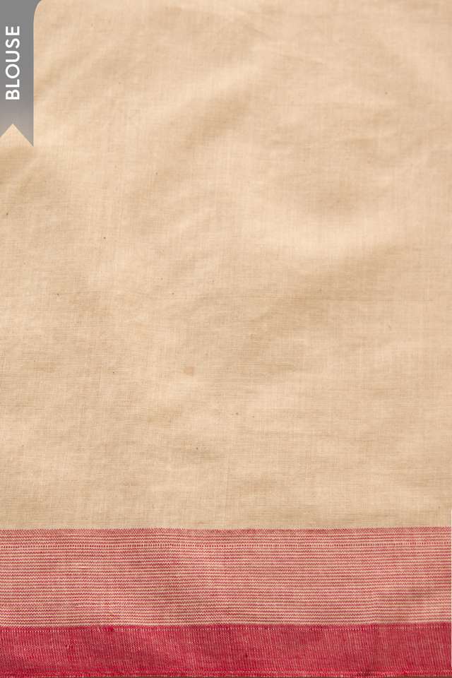 Off White Bengal Pure Cotton Jamdani Saree thumbnail image number null
