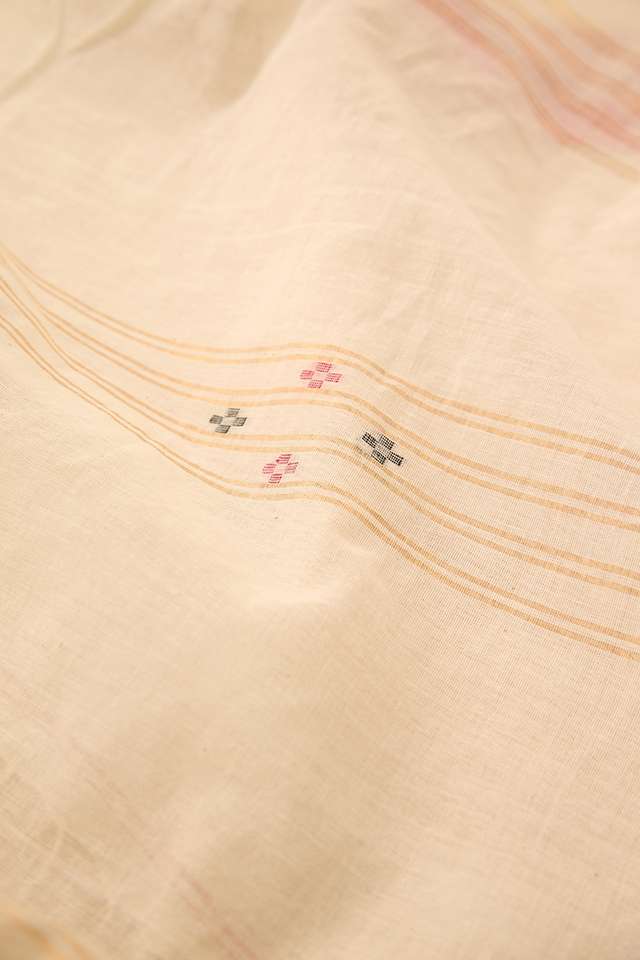 Off White Bengal Pure Cotton Jamdani Saree thumbnail image number null