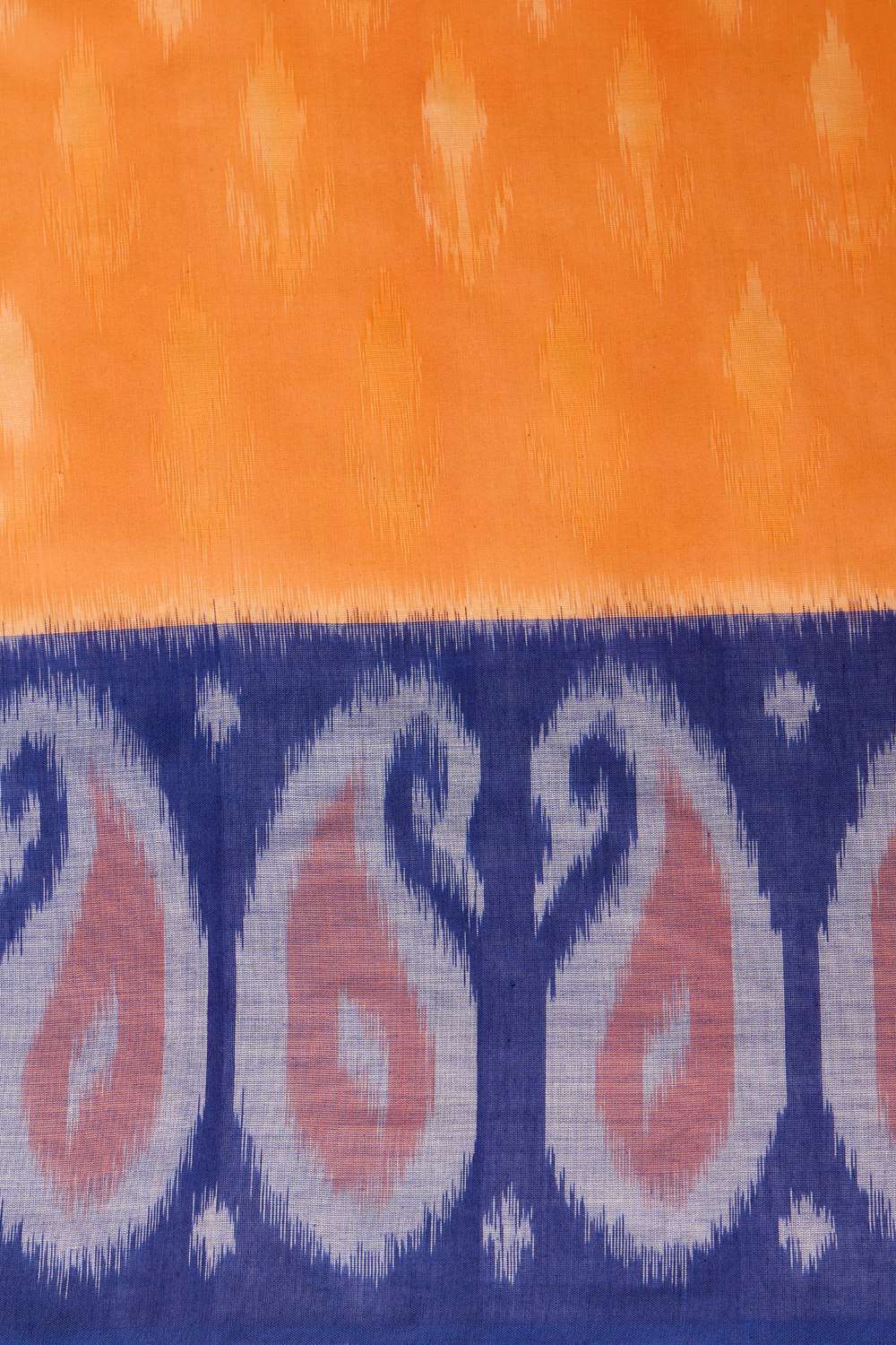 Orange Pochampalli Pure Cotton Ikat Saree image number null