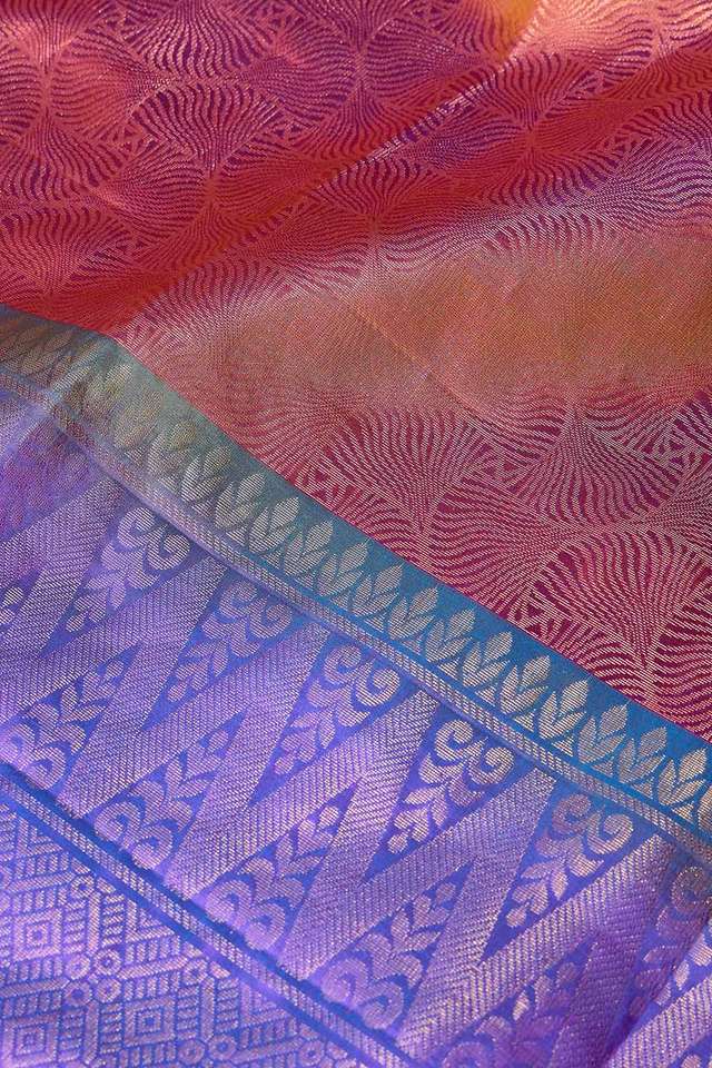 Orange Woven Pure Soft Silk Saree thumbnail image number null