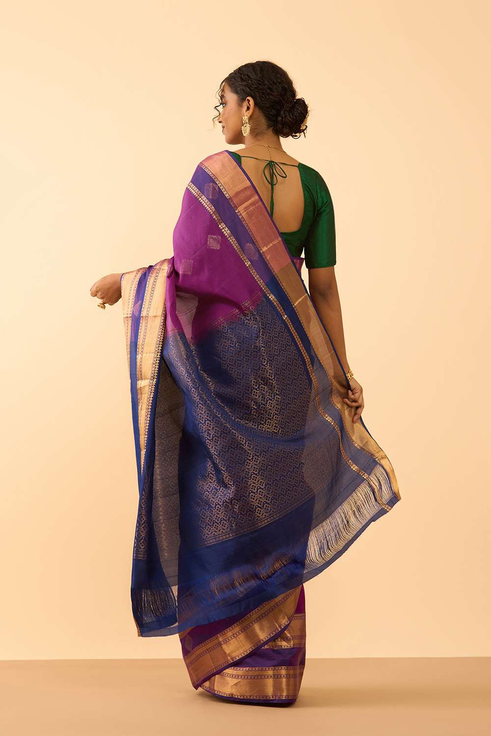 Purple Woven Pure Soft Silk Saree image number null