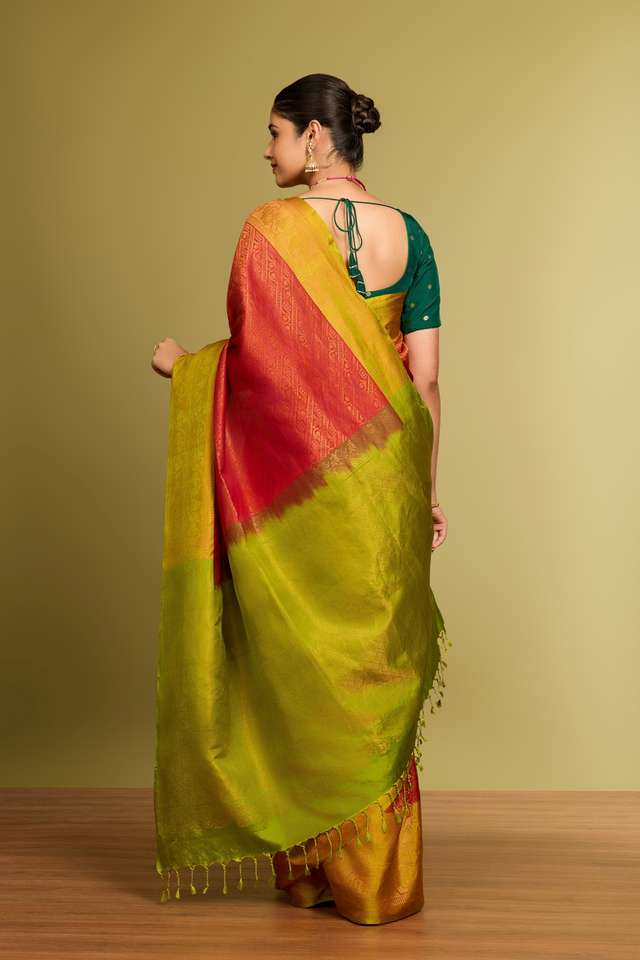 Red Woven Soft Pure Silk Saree thumbnail image number null