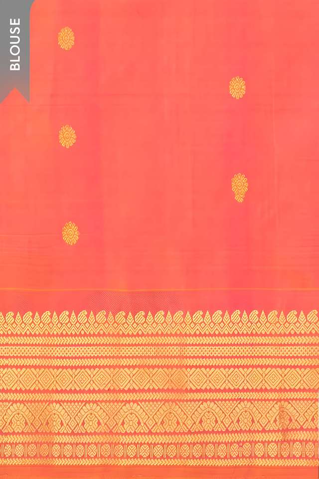 Dark Pink Woven Silk Gadwal Saree thumbnail image number null
