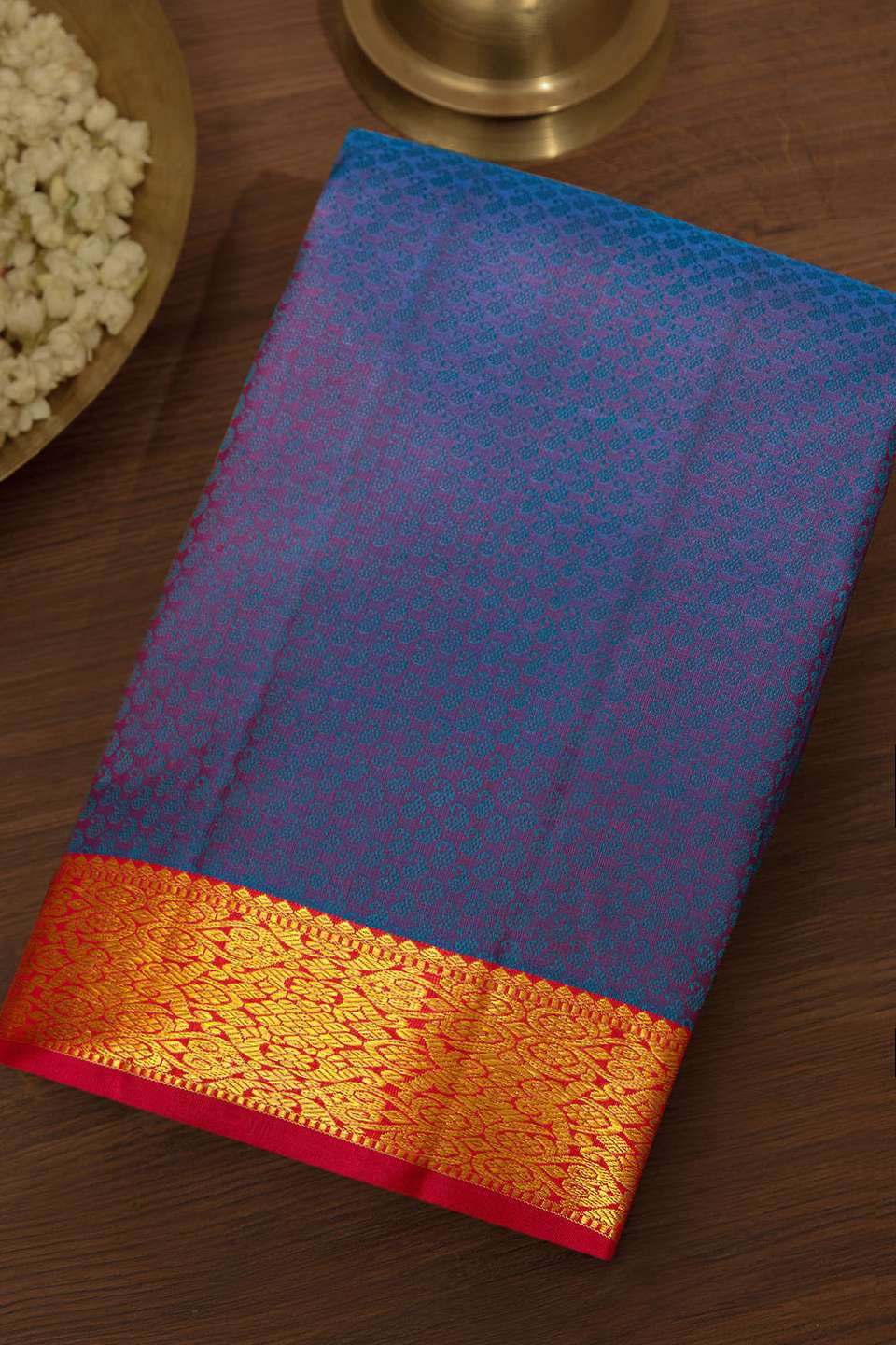 Violet Pure Silk Woven Kanjivaram Saree