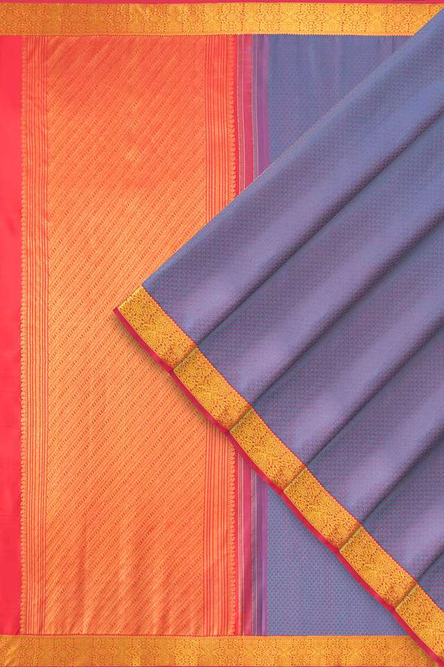 Violet Pure Silk Woven Kanjivaram Saree thumbnail image number null
