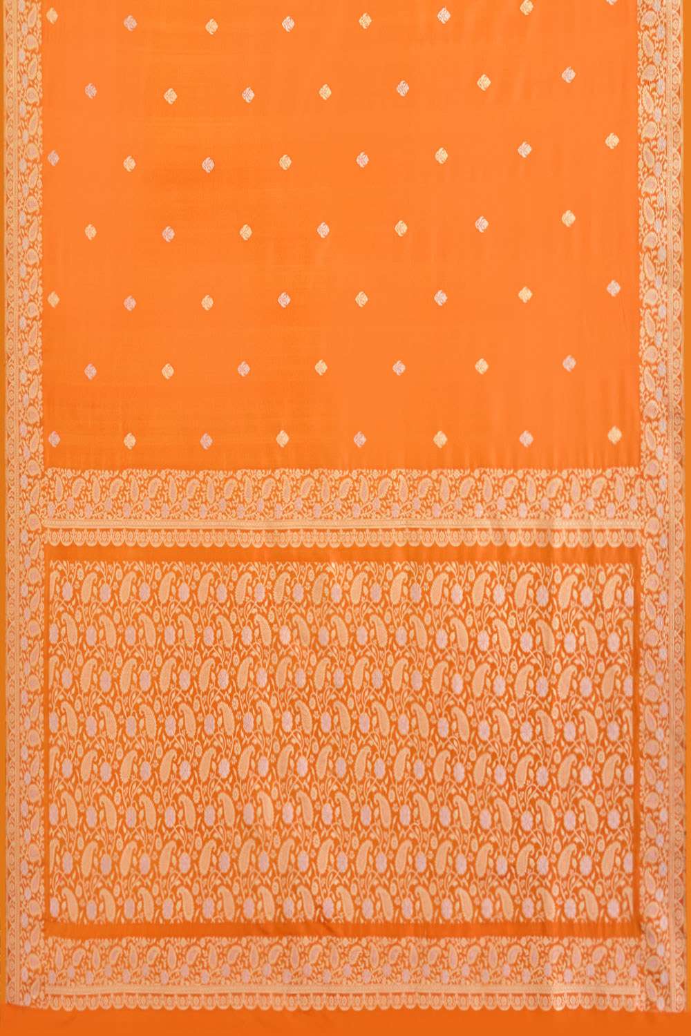 Orange Pure Silk Kadwa Banarasi Saree image number null