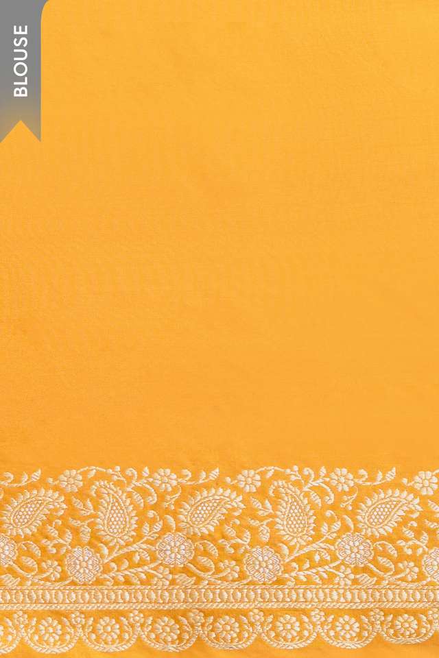 Orange Pure Silk Kadwa Banarasi Saree thumbnail image number null