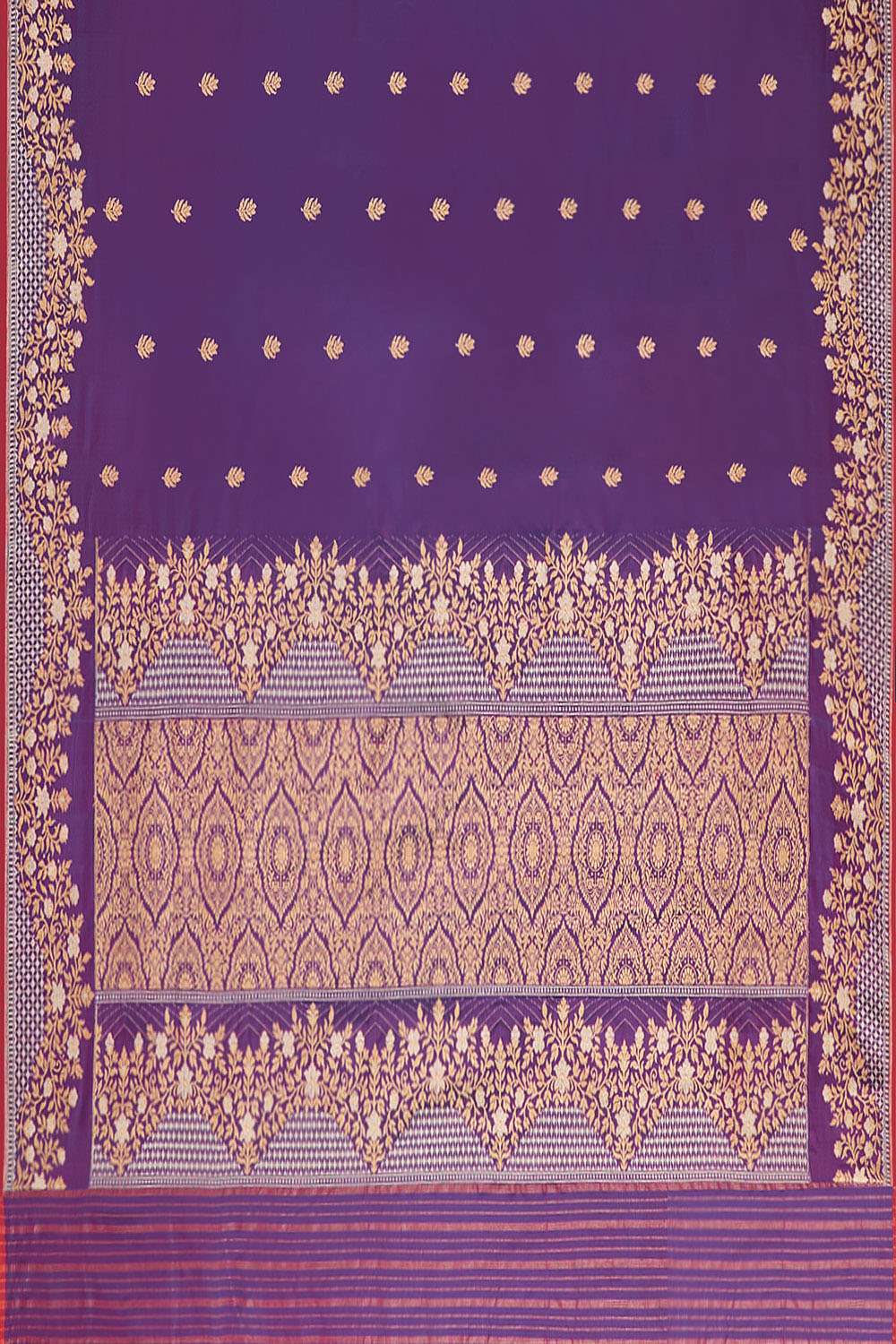 Purple Pure Silk Kadwa Banarasi Saree image number null