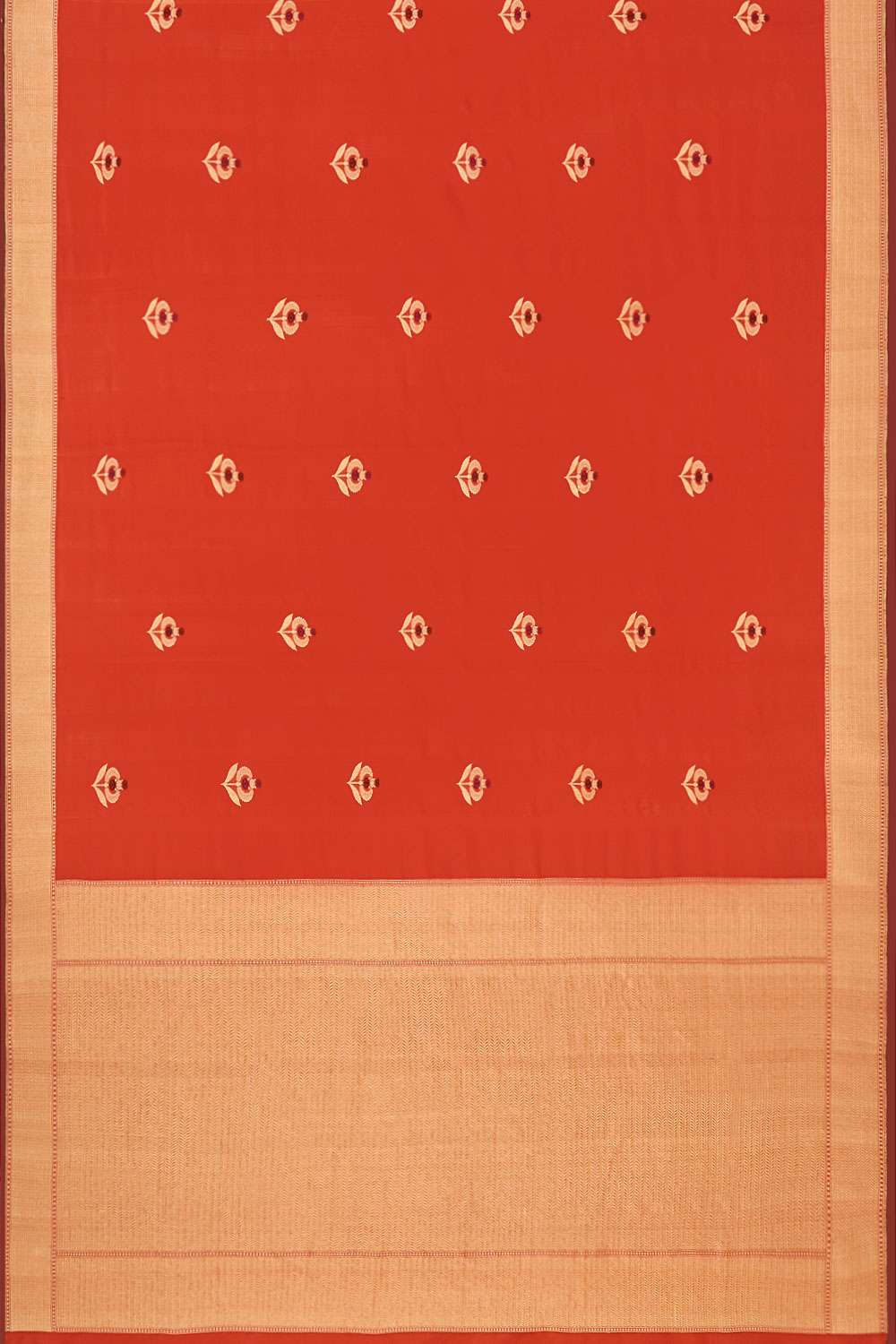 Orange Pure Silk Kadwa Banarasi Saree image number null