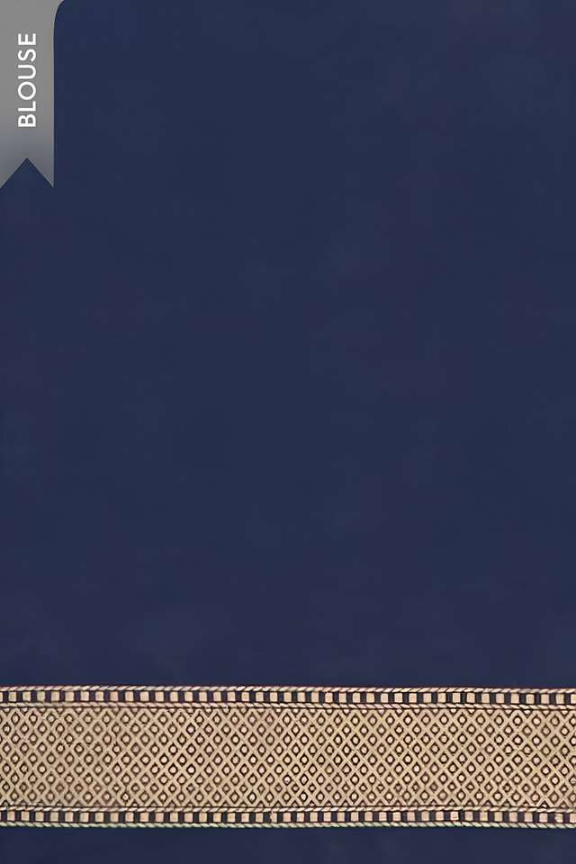 Dark Blue Pure Silk Kadwa Banarasi Saree thumbnail image number null