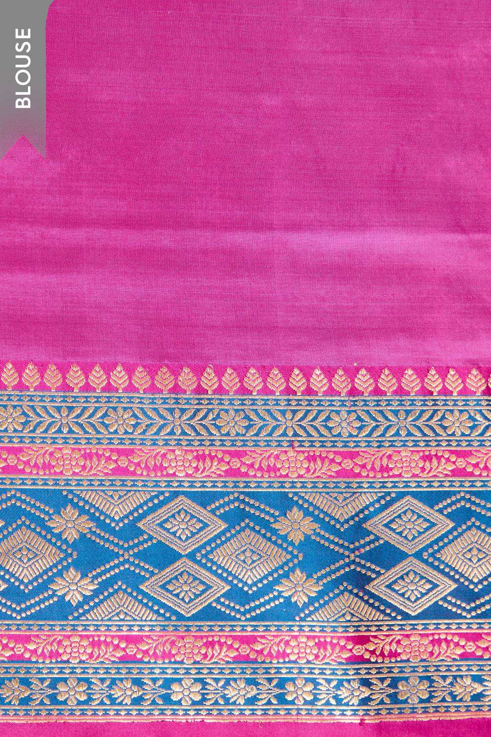 Light Blue Pure Silk Kadwa Banarasi Saree image number null