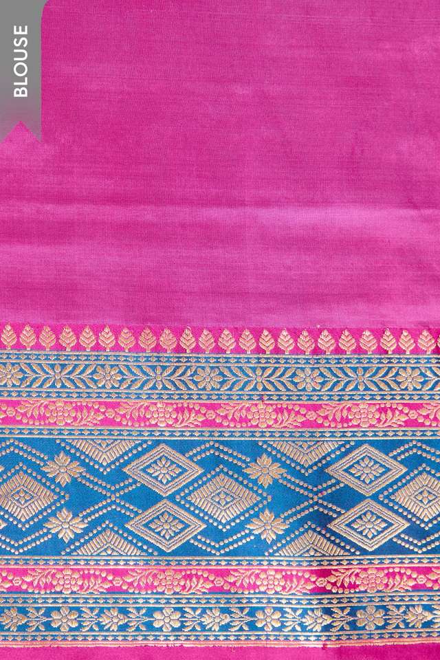Light Blue Pure Silk Kadwa Banarasi Saree thumbnail image number null