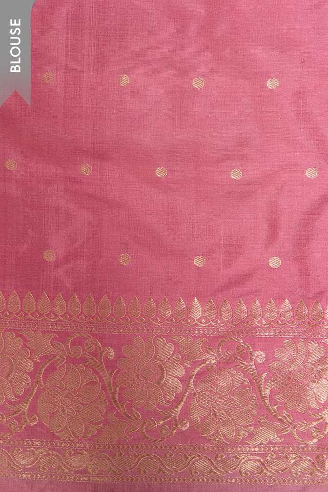 Light Pink Pure Silk Kadwa Banarasi Saree thumbnail image number null