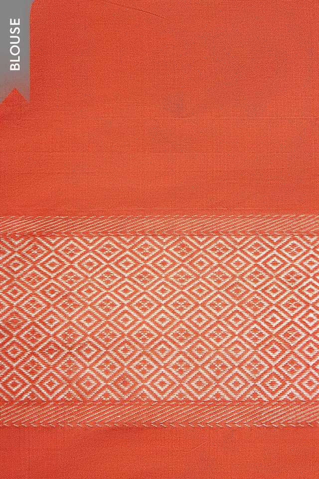 Orange Pure Silk Brocade Banarasi Saree thumbnail image number null