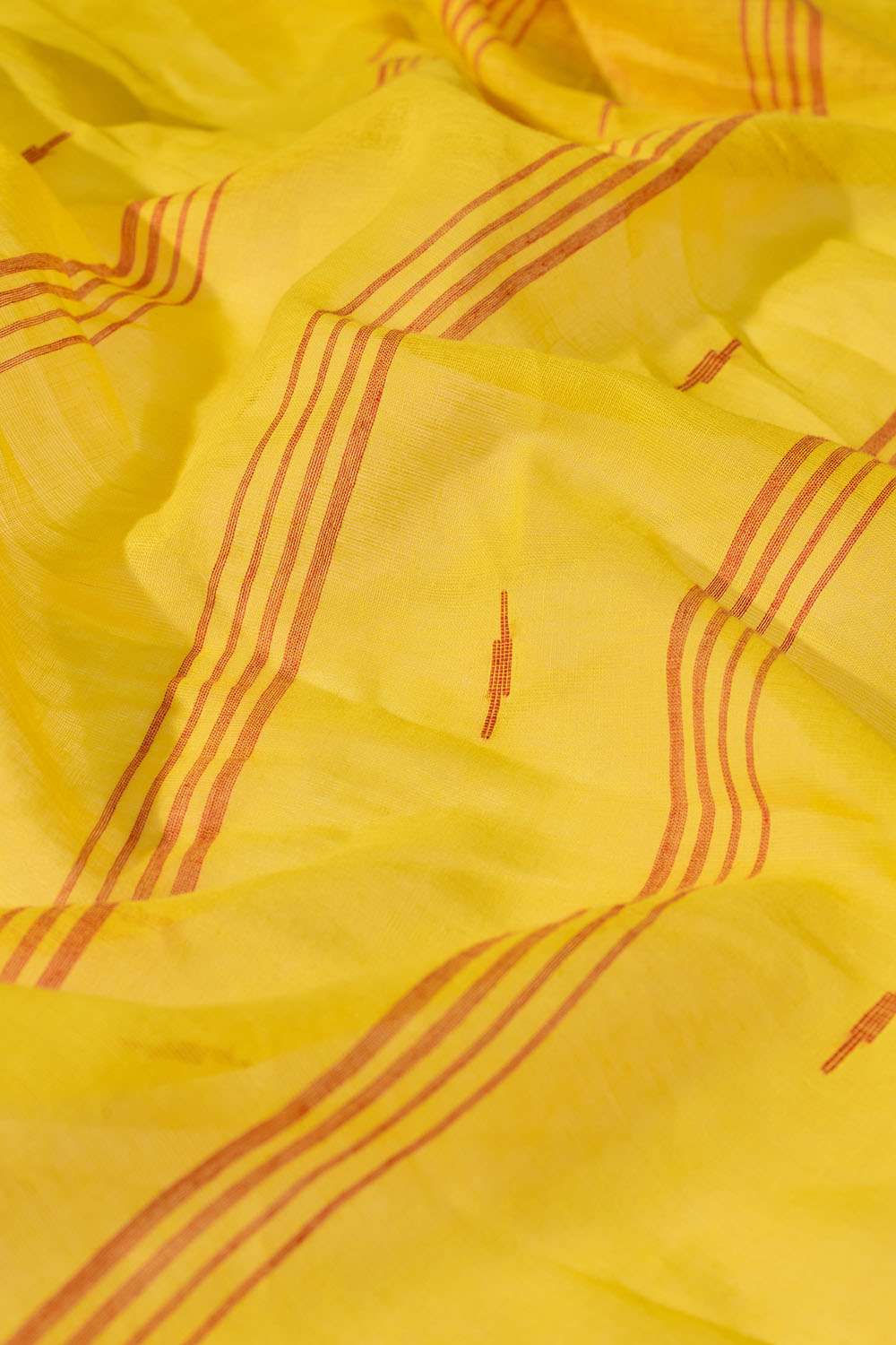 Yellow Bengal Pure Cotton Jamdani Saree image number null