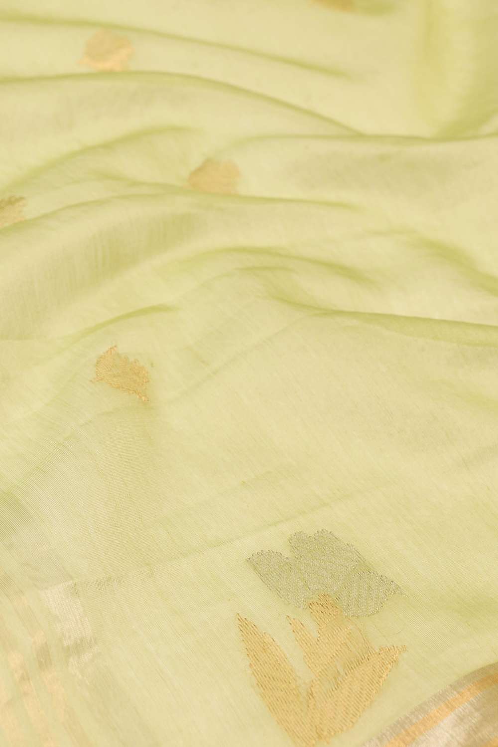 Green Woven Pure Silk Cotton Chanderi Saree image number null