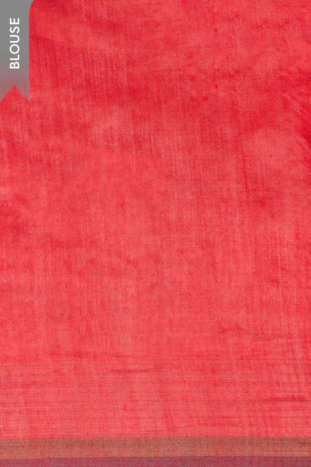 Red Chattisgarh Woven Pure Tussar Silk Saree image number null