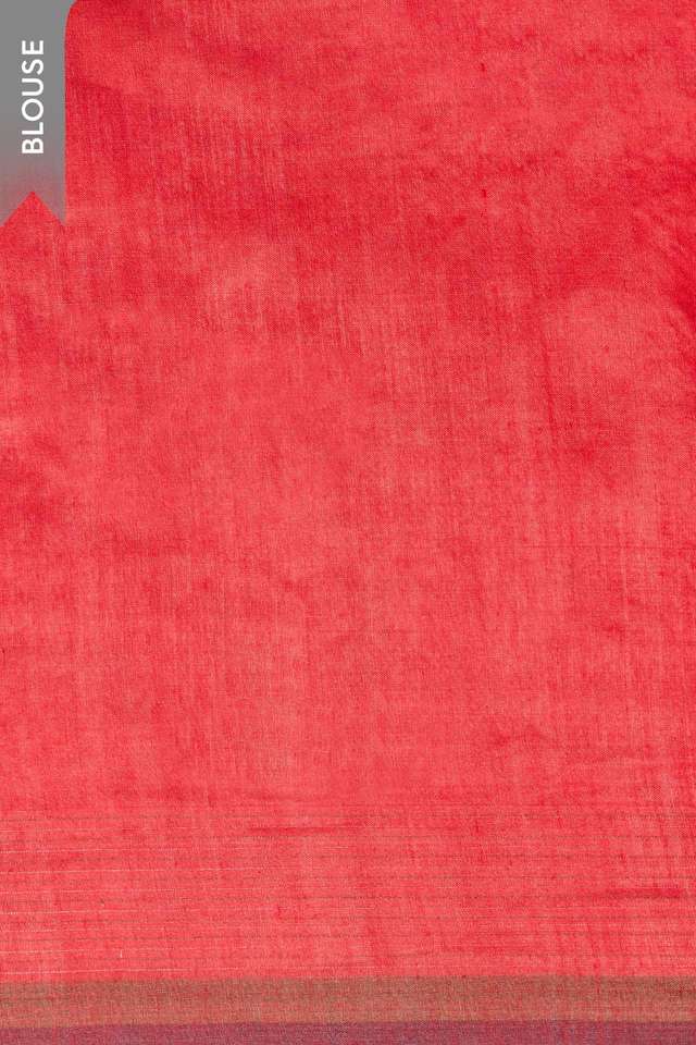 Red Chattisgarh Woven Pure Tussar Silk Saree thumbnail image number null