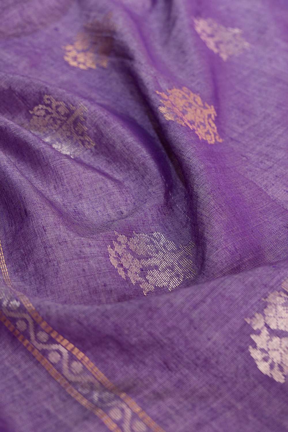 Purple Chattisgarh Woven Pure Tussar Silk Saree image number null