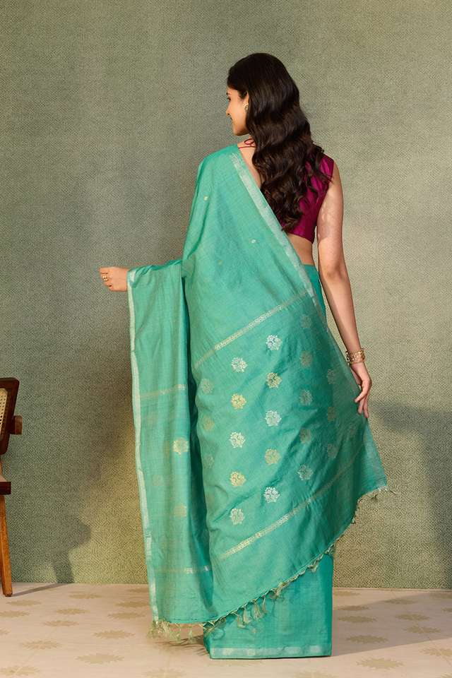 Green Chattisgarh Woven Pure Tussar Silk Saree thumbnail image number null