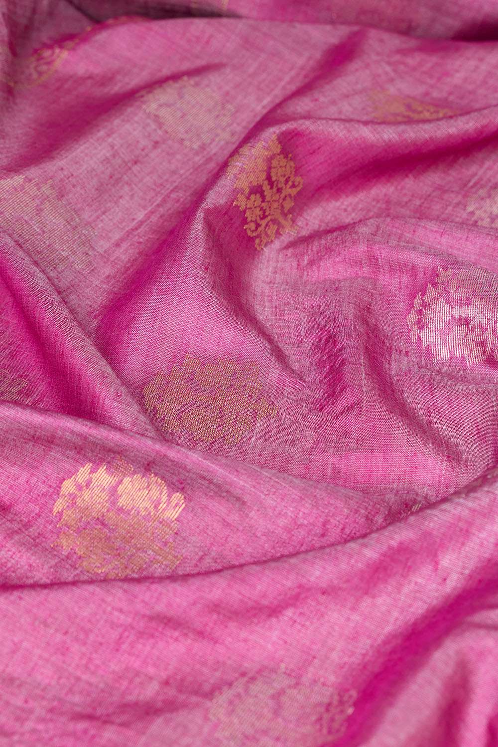 Dark Pink Chattisgarh Woven Pure Tussar Silk Saree image number null