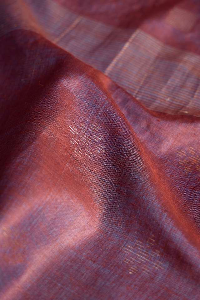 Brown Pure Tussar Silk Chattisgarh Woven Saree thumbnail image number null