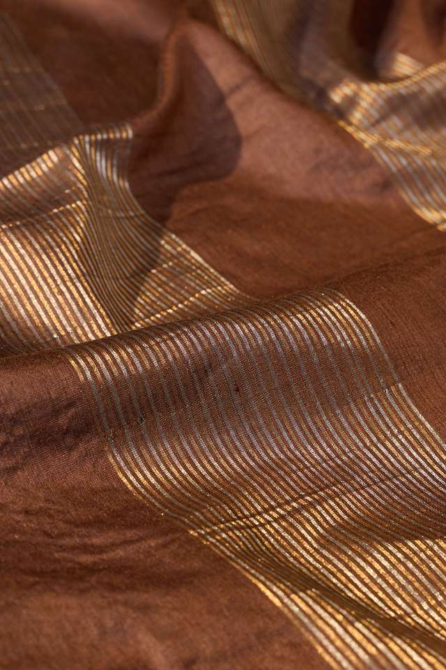Brown Chattisgarh Woven Pure Tussar Silk Saree thumbnail image number null