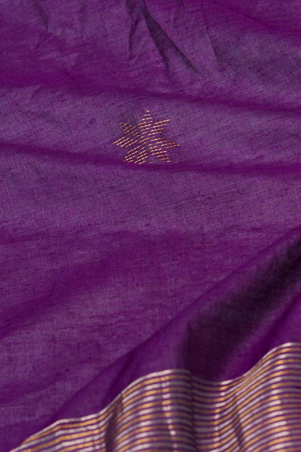 Purple Chattisgarh Woven Pure Tussar Silk Saree image number null
