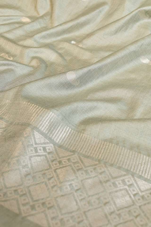 Light Green Chattisgarh Woven Pure Tussar Silk Saree thumbnail image number null