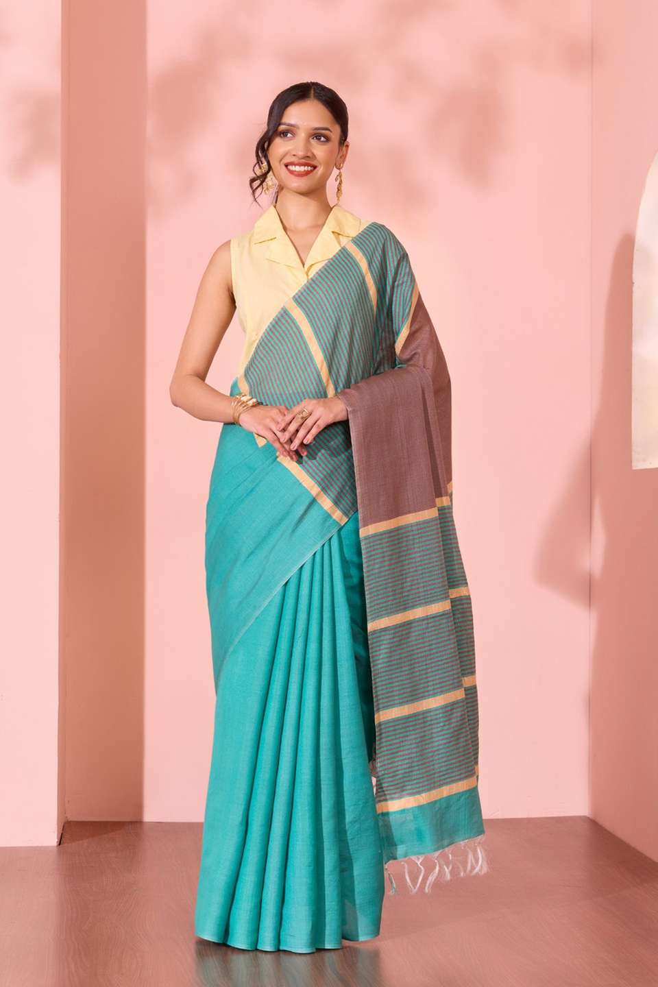 Blue Bhagalpur Woven Silk Viscose Saree