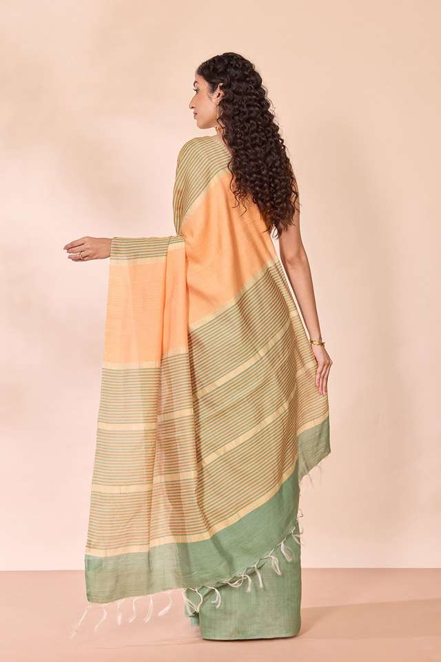 Green Bhagalpur Woven Silk Viscose Saree thumbnail image number null