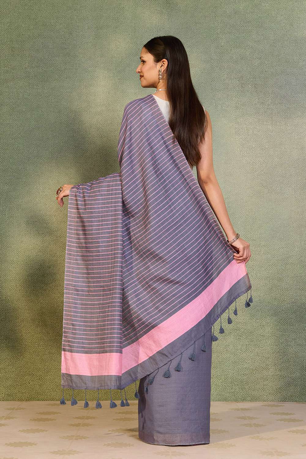 Grey Bhagalpur Woven Silk Viscose Saree image number null