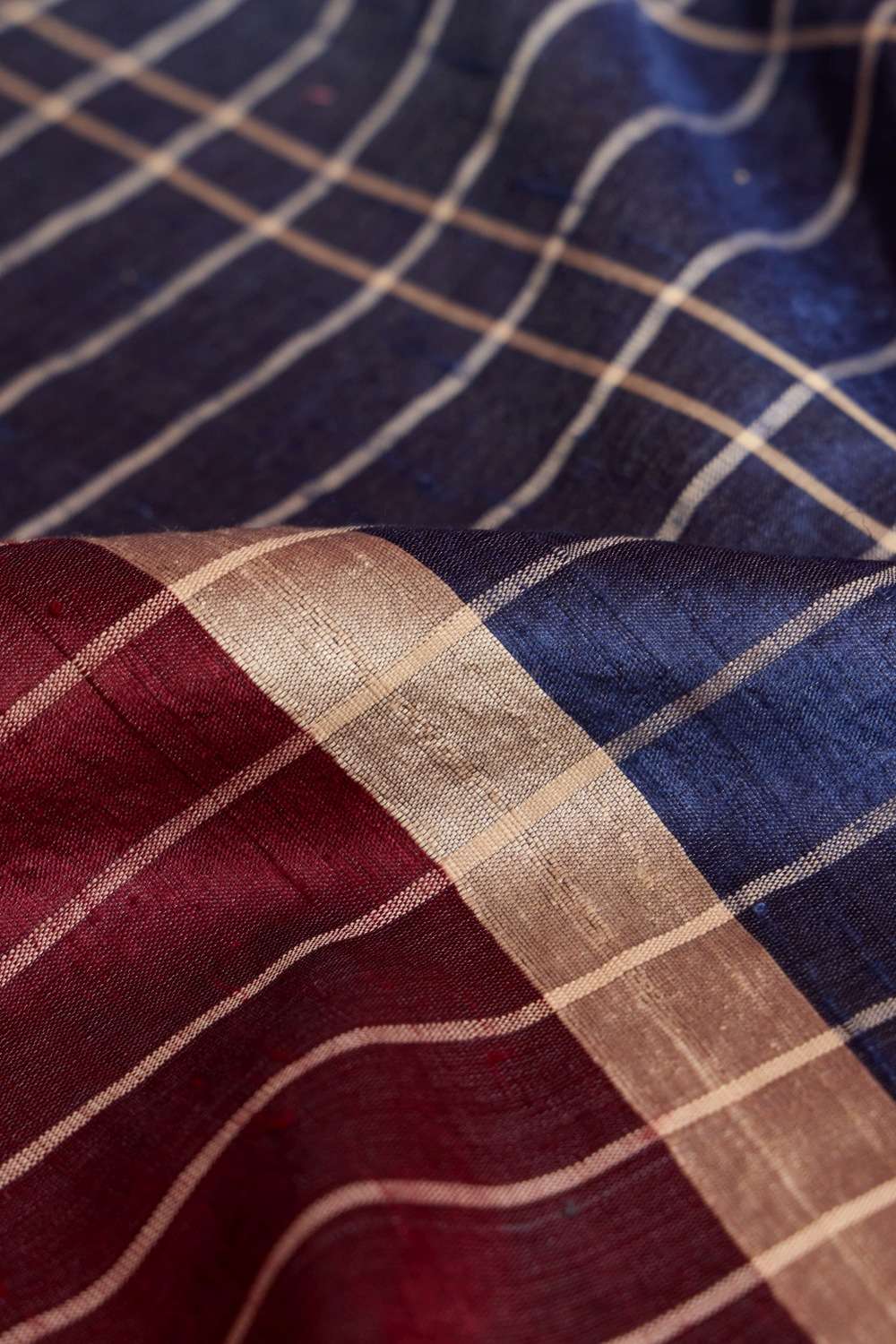 Blue Bhagalpur Woven Pure Tussar Silk Saree image number null