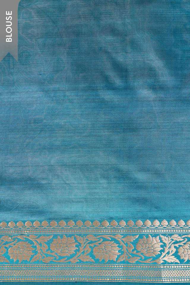 Blue Silk Viscose Cutwork Banarasi Saree thumbnail image number null