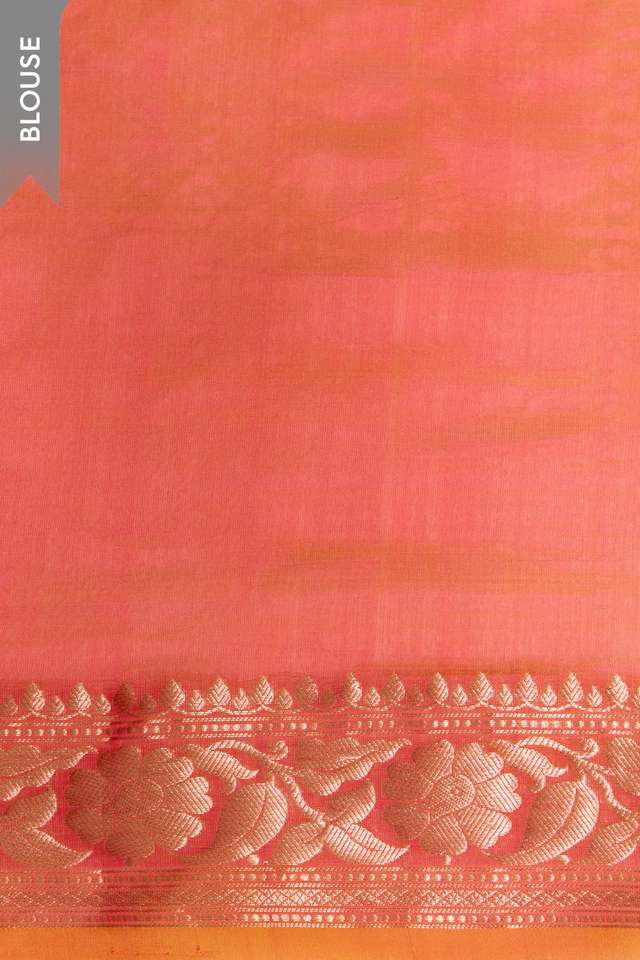 Pink Silk Viscose Banaras Cutwork Saree thumbnail image number null