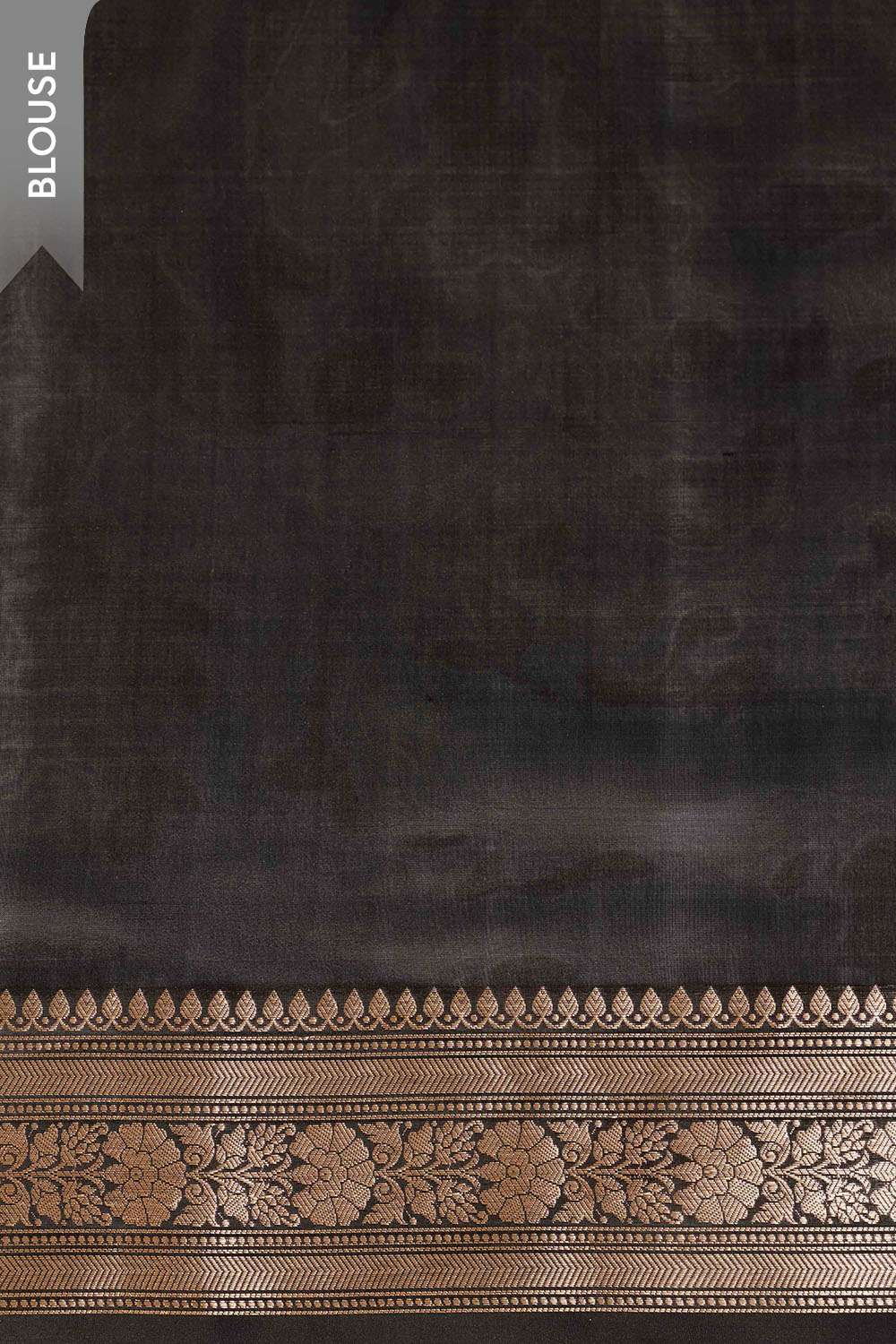 Black Silk Viscose Cutwork Banarasi Saree image number null