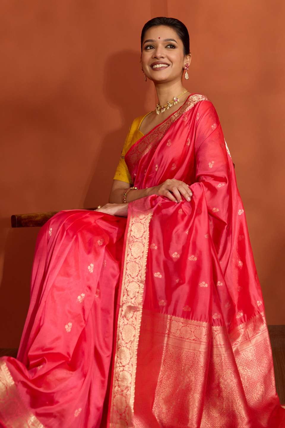 Pink Silk Viscose Cutwork Banarasi Saree