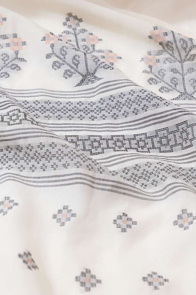 Off White Woven Pure Cotton Bengal Saree thumbnail image number null