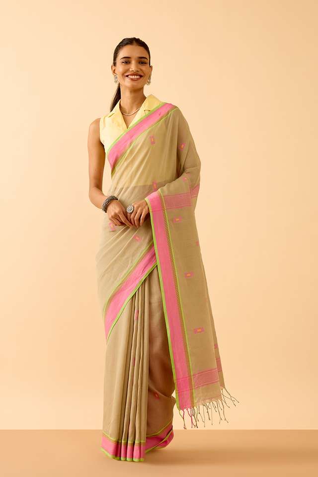 Green Woven Pure Cotton Bengal Saree thumbnail image number null