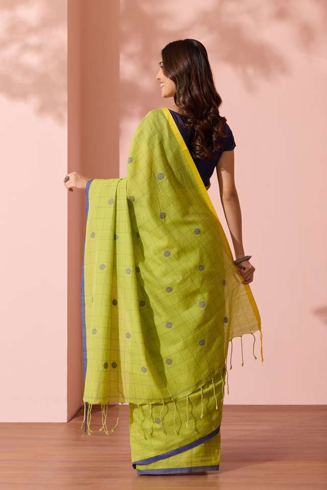 Light Green Bengal Pure Cotton Jamdani Saree thumbnail image number null