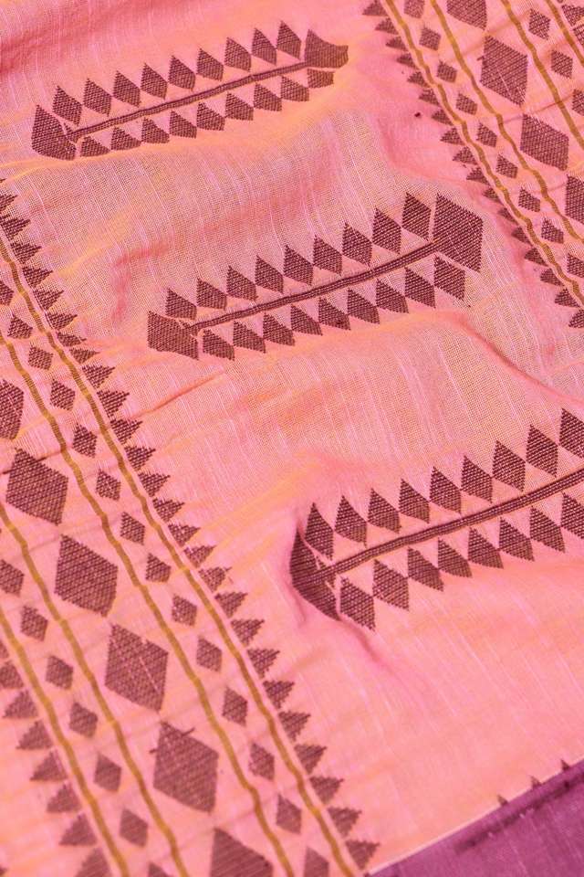 Light Pink Woven Pure Cotton Bengal Saree thumbnail image number null