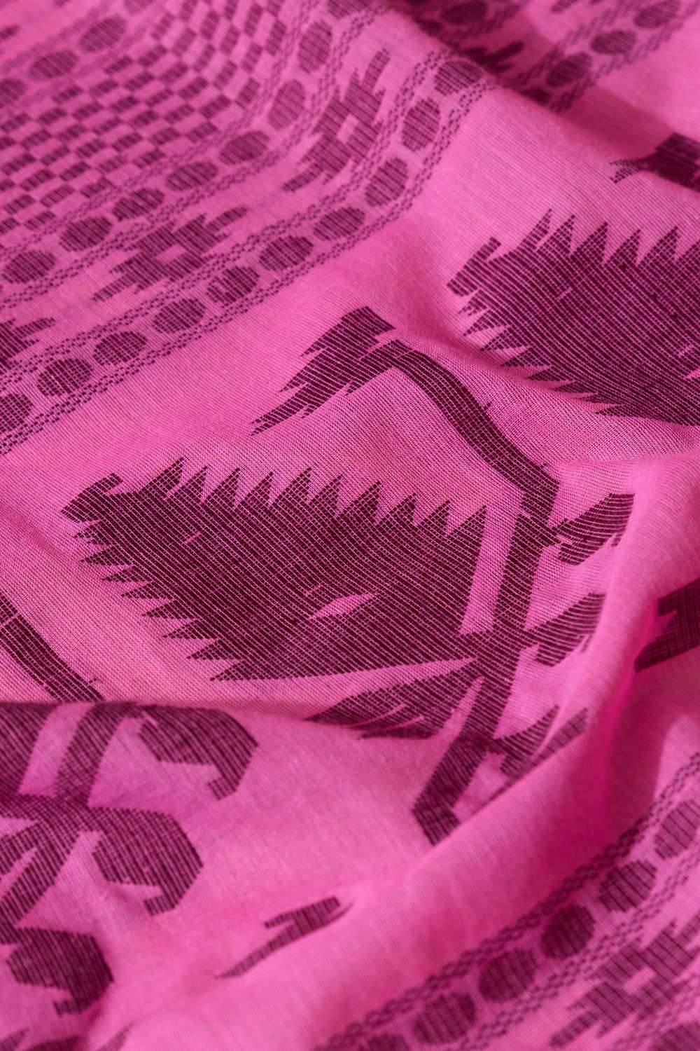 Pink Bengal Pure Cotton Jamdani Saree image number null