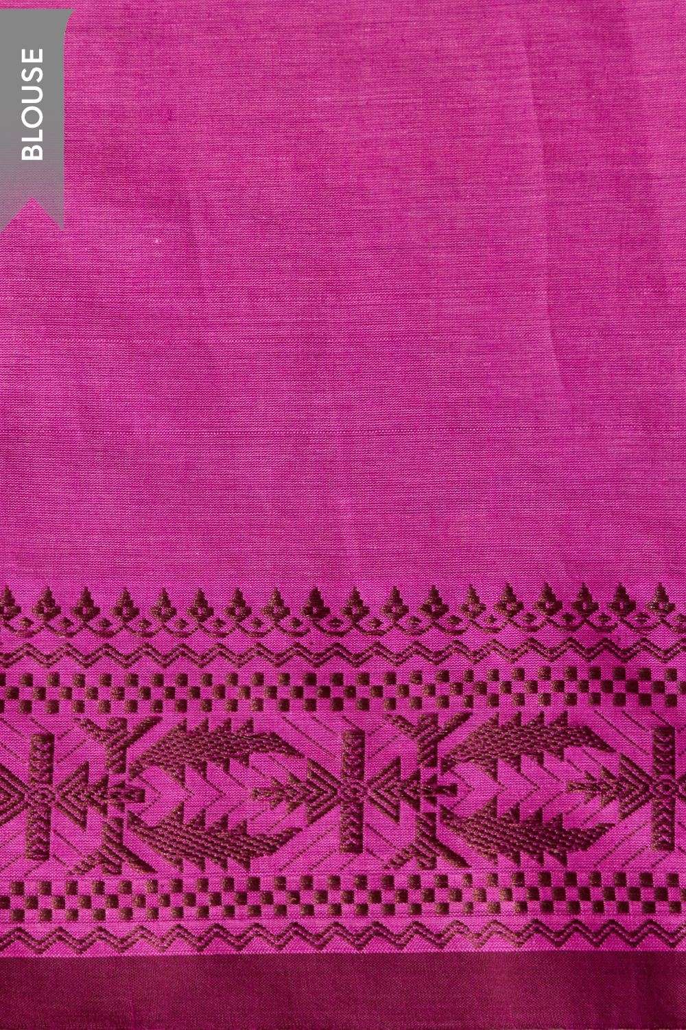 Pink Bengal Pure Cotton Jamdani Saree image number null
