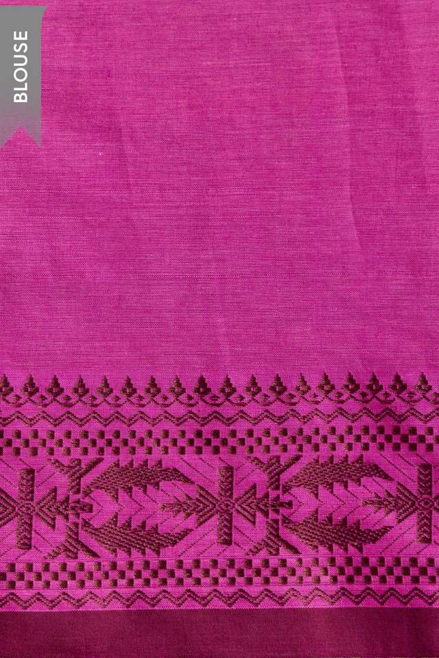 Pink Bengal Pure Cotton Jamdani Saree thumbnail image number null
